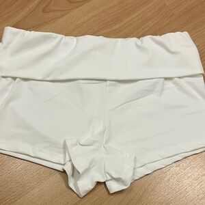 SHEIN White Foldover Shorts S